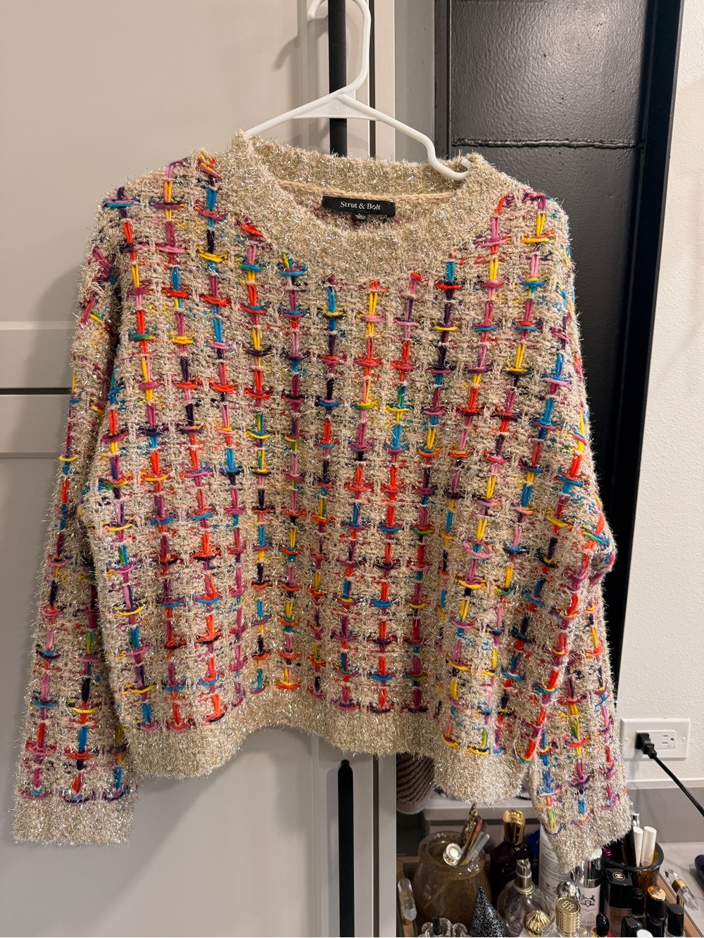 Multicolor Bouclé with metallic weave Sweater